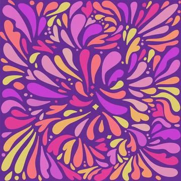 Vector vibrant color Holi paint splashes or drops holiday background in flat Stock Illustration
