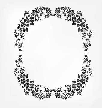 Vector victorian baroque design elements flower rose flame circle ellipce Stock Illustration