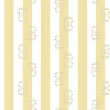 Vector Victorian Garden Flora with Stripes in Pastel Colors seamless pattern Illustrazione stock