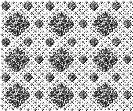 Vector victorian ornament repeating pattern Stock Illustration