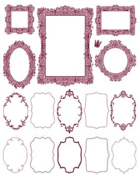 Vector victorian vintage frames Stock Illustration