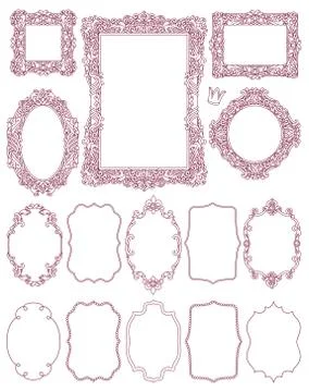 Vector victorian vintage frames Stock Illustration