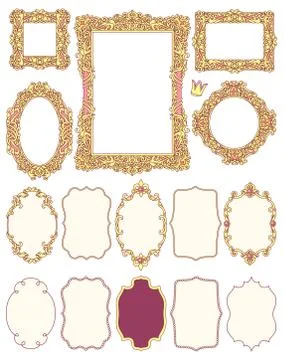 Vector victorian vintage frames Stock Illustration