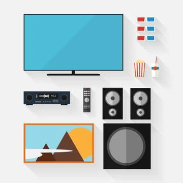 Vector video equipment icon set Stock Illustration