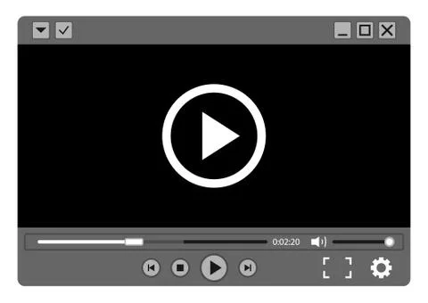 Vector Video player in flat style. Stock Illustration