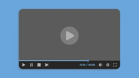 Vector of Video Player. Perfect for video player design, interface, etc. Stock Illustration