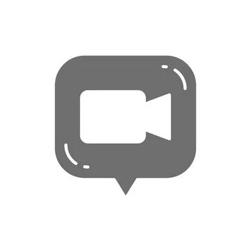 Vector video review, video message grey icon. 스톡 일러스트