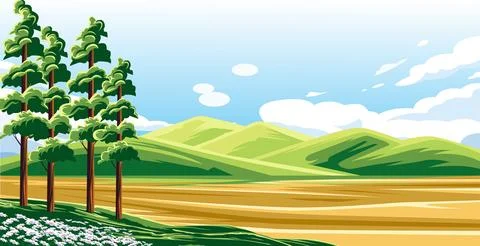 Vector view of empty land Stock Illustration