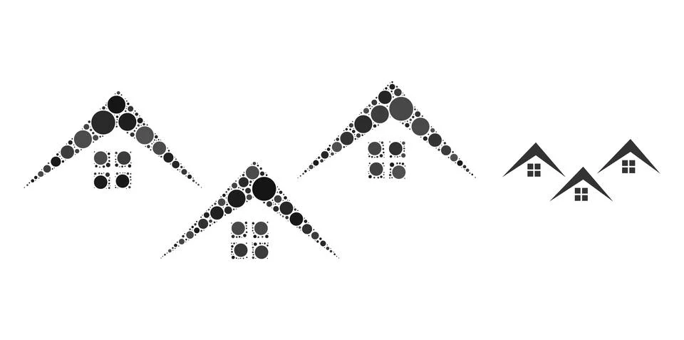 Vector Village Collage of Small Circles Ilustração Stock