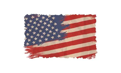 Vector vintage American flag from old cardboard. Vintage flag of USA for an.. Ilustración de archivo