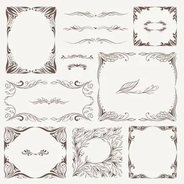 Vector Vintage Arabic Frames and Ornaments Stock Illustration