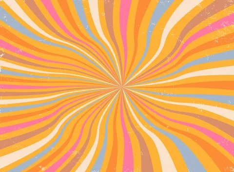 Vector vintage background for poster. Retro grunge groovy poster. Illustrazione stock