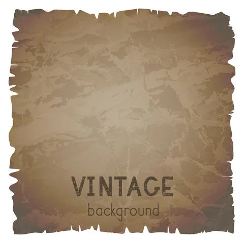 Vector vintage background with torn edges. Grunge texture of old paper. Stock Illustration