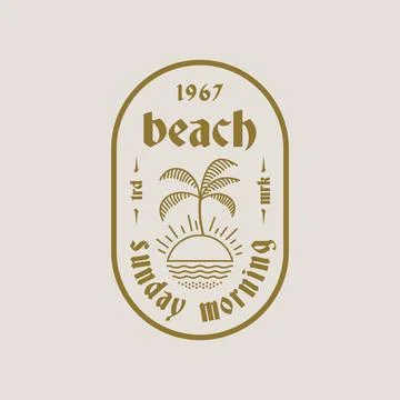 Vector vintage beach logo design vector illustration Stock Illustration