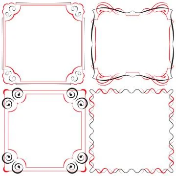 Vector. vintage beautiful elegant frame. set of elements for design Illustrazione stock