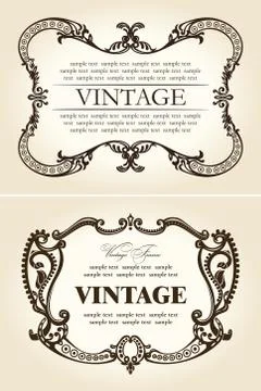 Vector vintage beige abstract frames ornament Stock Illustration