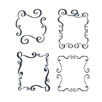 Vector vintage border frame engraving with retro ornament pattern in antique Stock Illustration