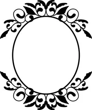 Vector vintage border frame engraving with retro ornament Stock Illustration