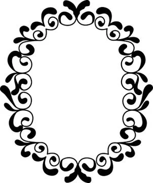 Vector vintage border frame engraving with retro ornament Stock Illustration