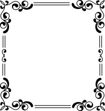 Vector vintage border frame engraving with retro ornament Stock Illustration
