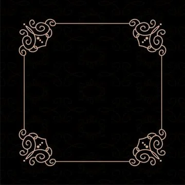 Vector vintage border frame engraving with retro ornament pattern in antique 스톡 일러스트