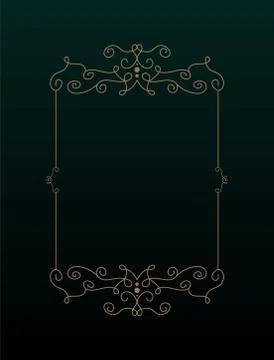 Vector vintage border frame engraving with retro ornament pattern in antique 스톡 일러스트