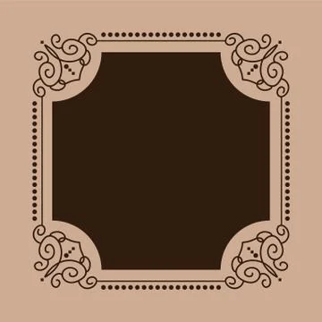 Vector vintage border frame engraving with retro ornament pattern in antique Stock Illustration