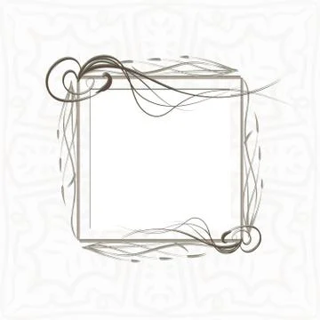 Vector vintage border frame engraving. Retro ornament pattern. Antique rococo Illustrazione stock