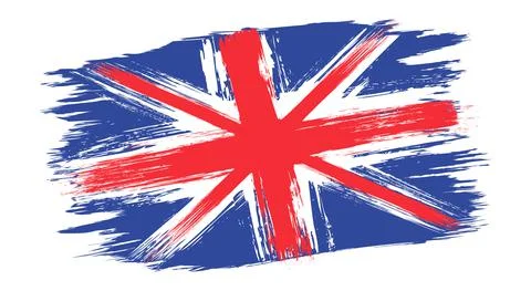 Vector vintage British flag. Drawing flag of UK in grunge style. Иллюстрация