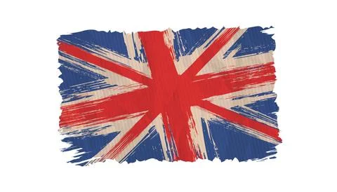 Vector vintage British flag. Drawing flag of UK in grunge style. Stock Illustration