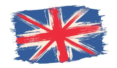 Vector vintage British flag. Drawing flag of UK in grunge style. Stock Illustration