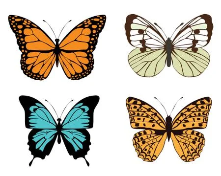 Vector vintage butterflies Stock Illustration