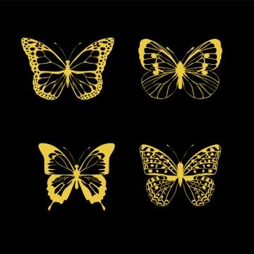 Vector vintage butterflies Stock Illustration