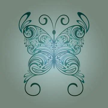 Vector vintage butterfly Stock Illustration