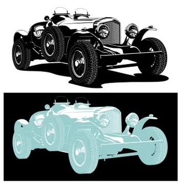 Vector vintage car Stock Illustration