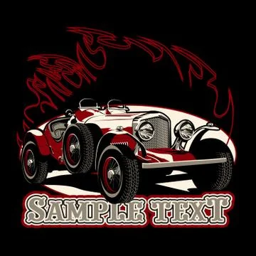 Vector vintage car Stock Illustration