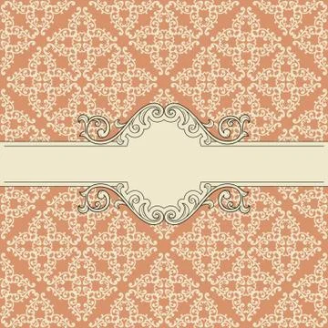 Vector vintage card with seamless background Stock Illustration