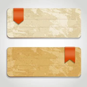 Vector vintage cards with rbbon Stock Illustration