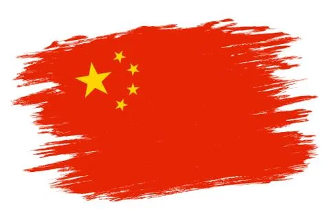 Vector vintage China flag Stock Illustration