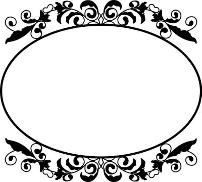 Vector vintage circle border frame engraving with retro ornament Stock Illustration