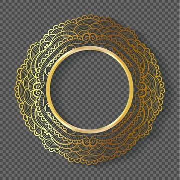 Vector vintage circle frames, made of lace with shadow. Stock Illustration