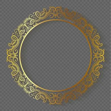 Vector vintage circle frames, made of lace with shadow. Stock-Illustration