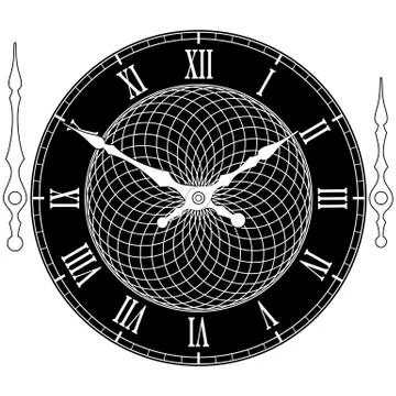 Vector vintage clock dial with arrows. Illustration clip-art Stock Illustration