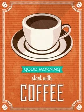 Vector vintage coffee poster Stock Illustration