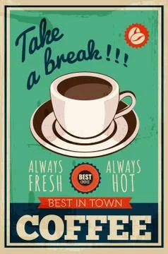 Vector vintage coffee poster Stock Illustration