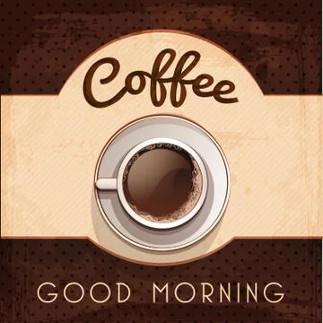 Vector vintage coffee poster Stock Illustration