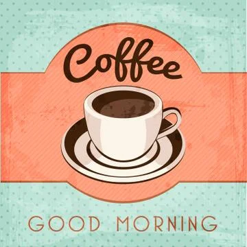 Vector vintage coffee poster Stock Illustration