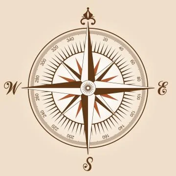 Vector vintage compass Stock Illustration