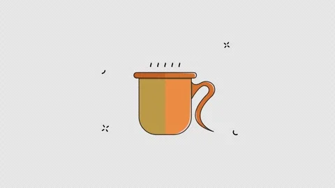 Vector vintage cup animation design. Simple and seamless looping cup illust.. Video stock 266864110