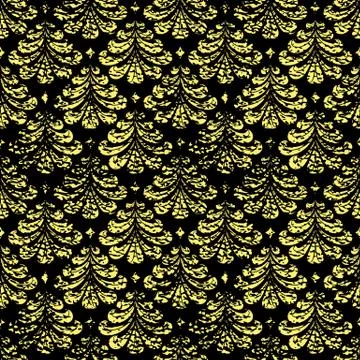 Vector vintage damask seamless pattern element. Stock Illustration